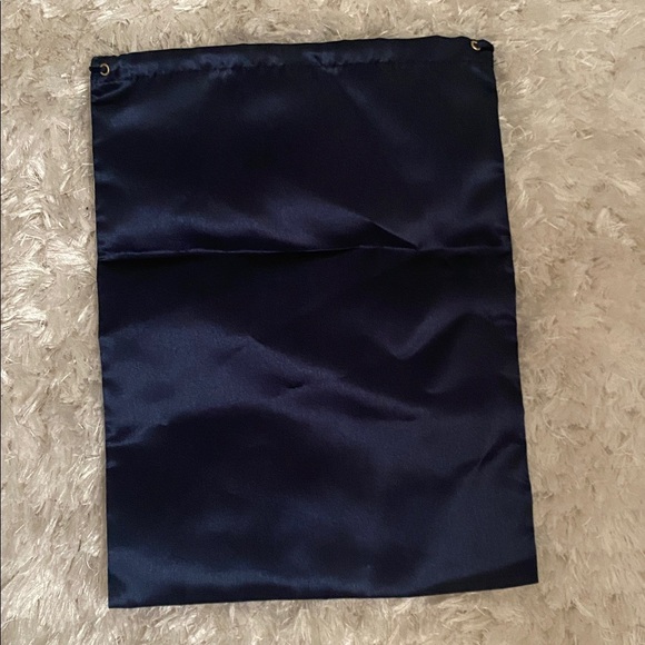 Sergio Rossi Midnight Blue Satin Bag 13*10” - Picture 3 of 3